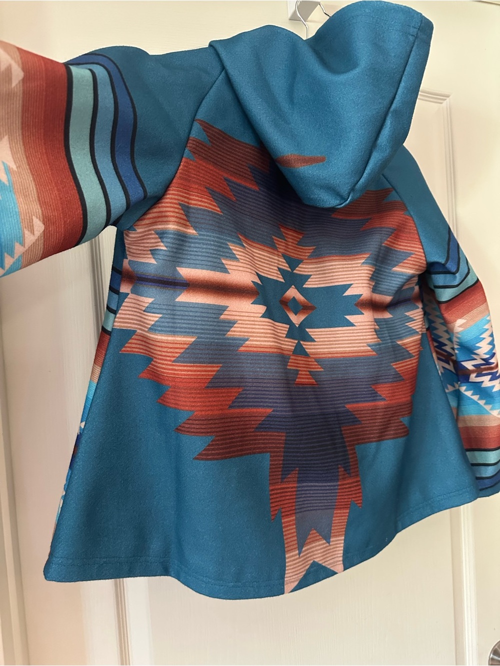 Turquoise Aztec Pattern Toggle Jacket - Picture 5 of 13